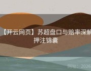 【开云网页】苏超盘口与赔率深解：押注锦囊